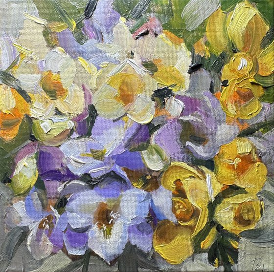 Spring Harmony: Daffodils and Irises