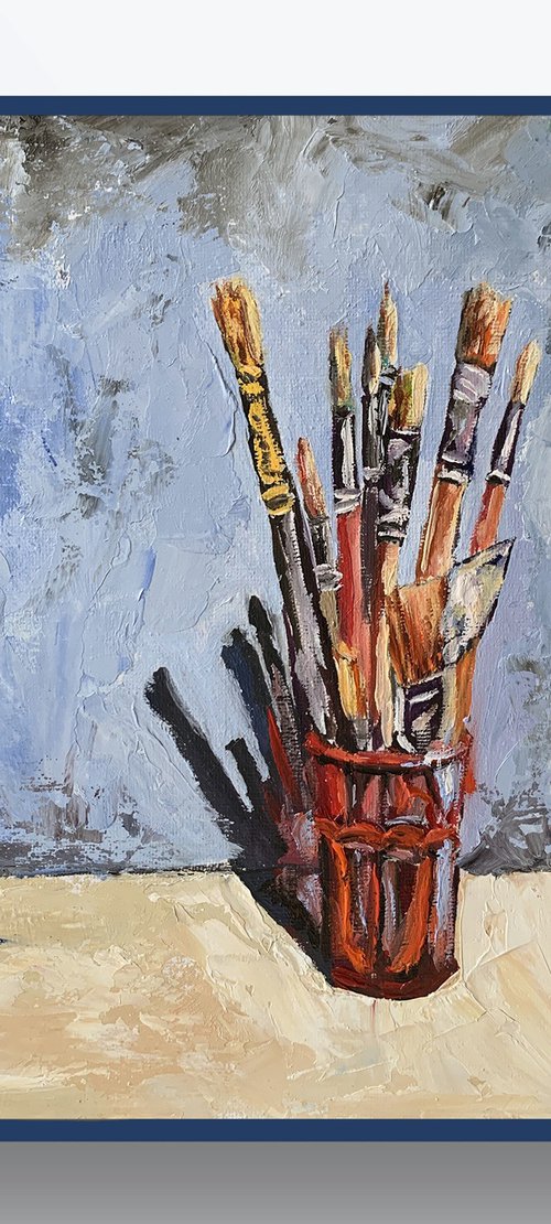 Still life. Artist paint brushes. by Vita Schagen