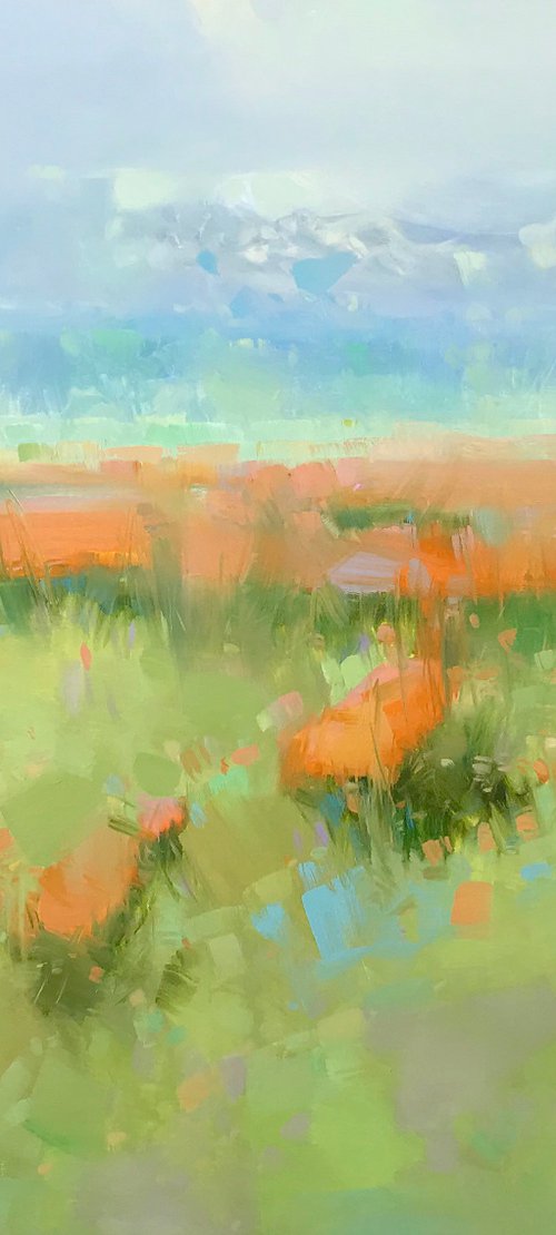 Summer Valley, Original oil painting, Handmade artwork, One of a kind by Vahe Yeremyan