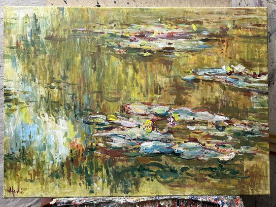 Nymphaeas / Water lilies pond Abstract impressionist