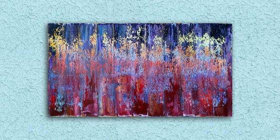 "Sound Wave" - FREE WORLDWIDE SHIPPING - Original Large PMS Oil Painting On Canvas - 48 x 24 inches