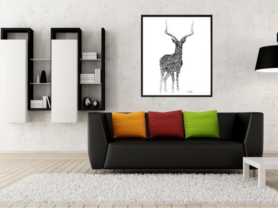 Reindeer Artwork: Framed, 16 x20 inches(40x50cm)