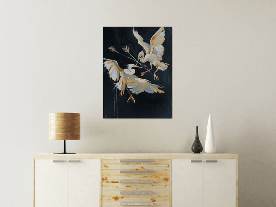 Two Cattle egrets
