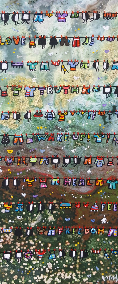 Encaustic Laundry Televisions by Maria Luisa  Azzini