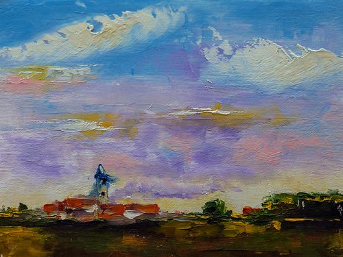 Small abstract landscape oil painting. by Marinko Šaric
