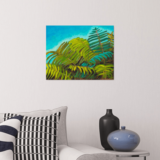 Fern Hedge in Turquoise Sky