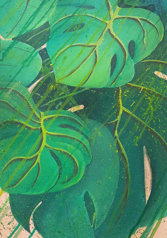 Abstract Monstera Leaves