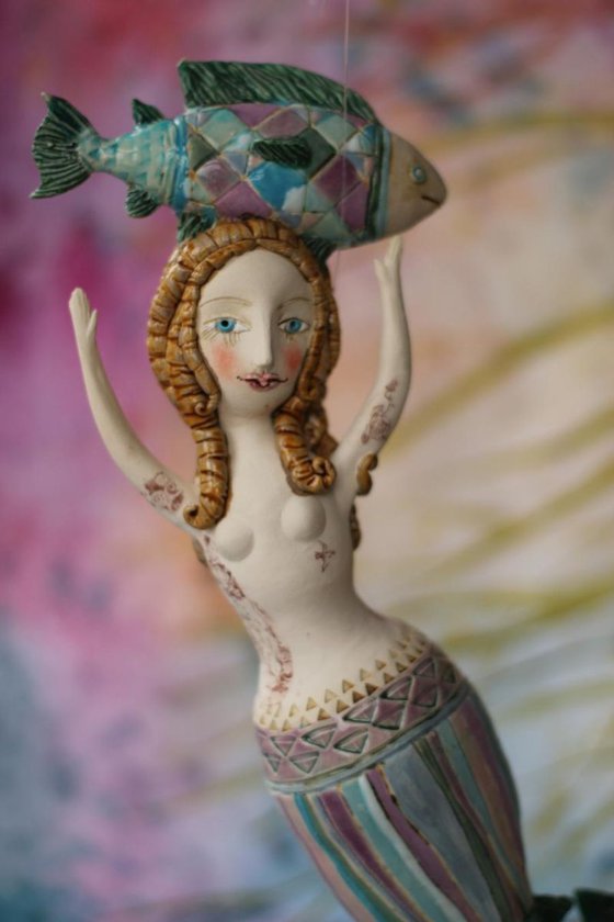 Underwater Baroque Project - Mermaid. Hanging sculpture.