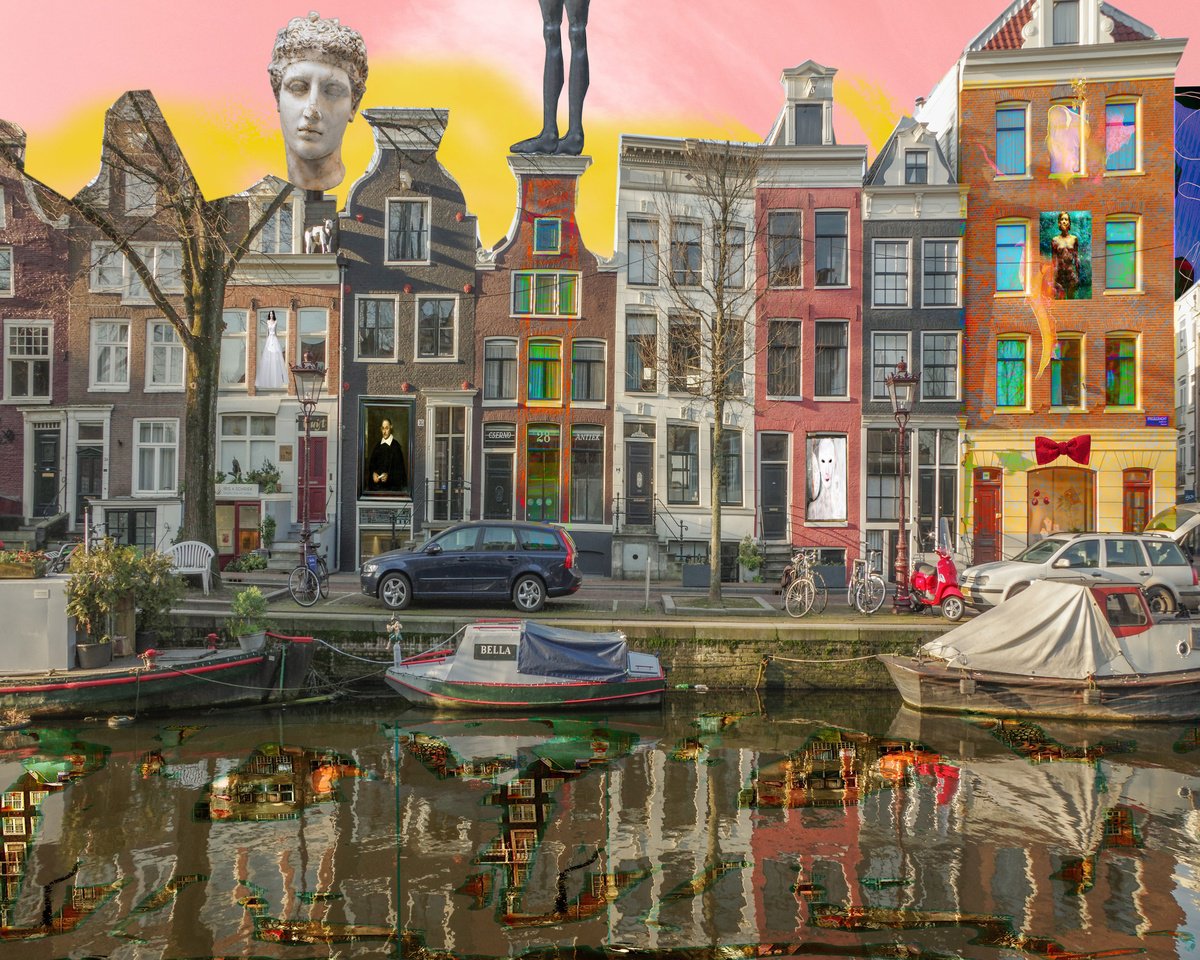 Impressionistic Cityscapes Photograph By Geert Lemmers Fpa, 39 X 31, Amsterdam View 1607 Ii, Original Artwork