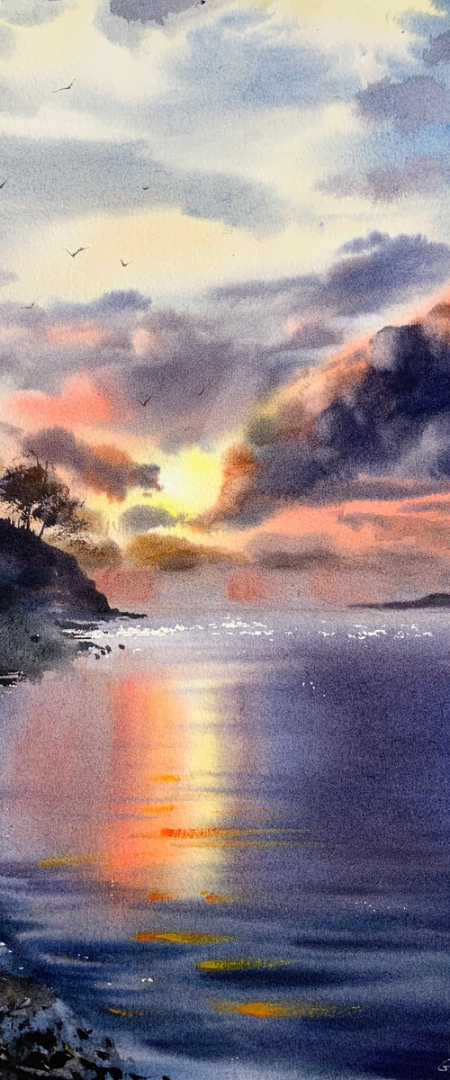 Orange sunset #3 by Eugenia Gorbacheva
