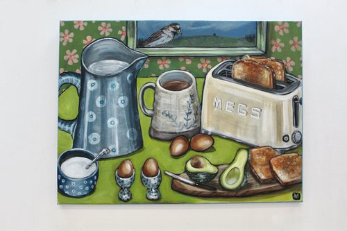 Still life painting called What's In A Name by Victoria Coleman