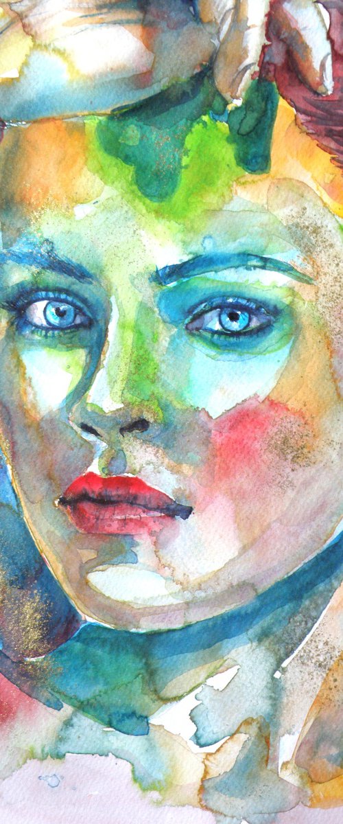 Colorful girl with gold by Kovács Anna Brigitta