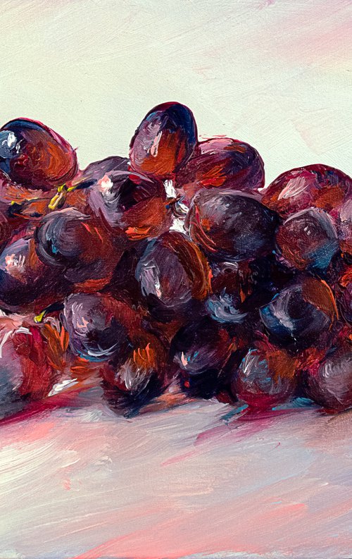Red Grapes berry art painting by Bozhena Fuchs