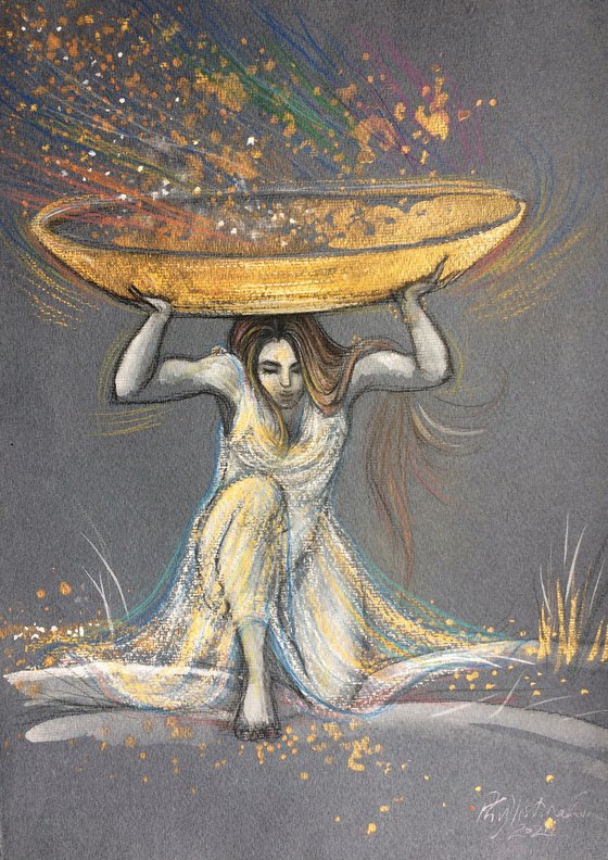 Woman Harvesting Colour and Gold