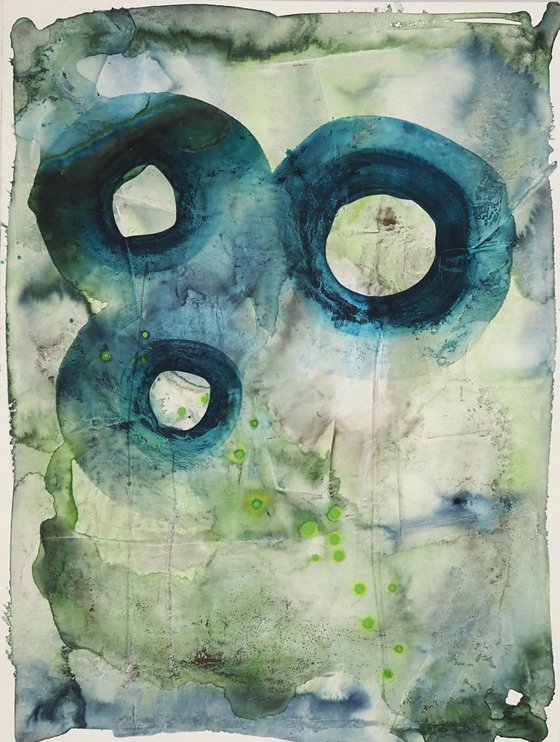 Three trees - abstract watercolor