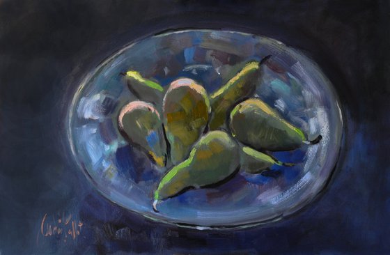 Seven Pears in a Bowl