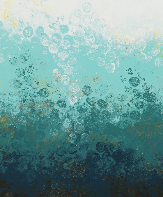 Oceanic Boiling Blue Bubbles - Landscape painting - Abstract Blue - Ronald Hunter