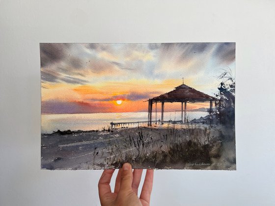 Sunset on the sea Gazebo