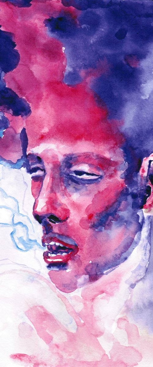 "Exhale and relax", Part II. Watercolor portrait by Tatiana Myreeva