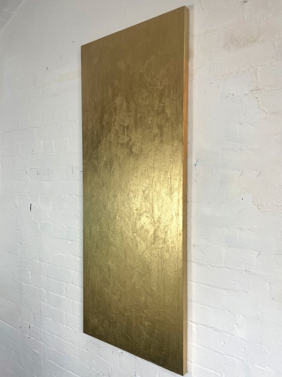 Eternal Wisdom Two - 61 x 152 cm - metallic gold paint on canvas