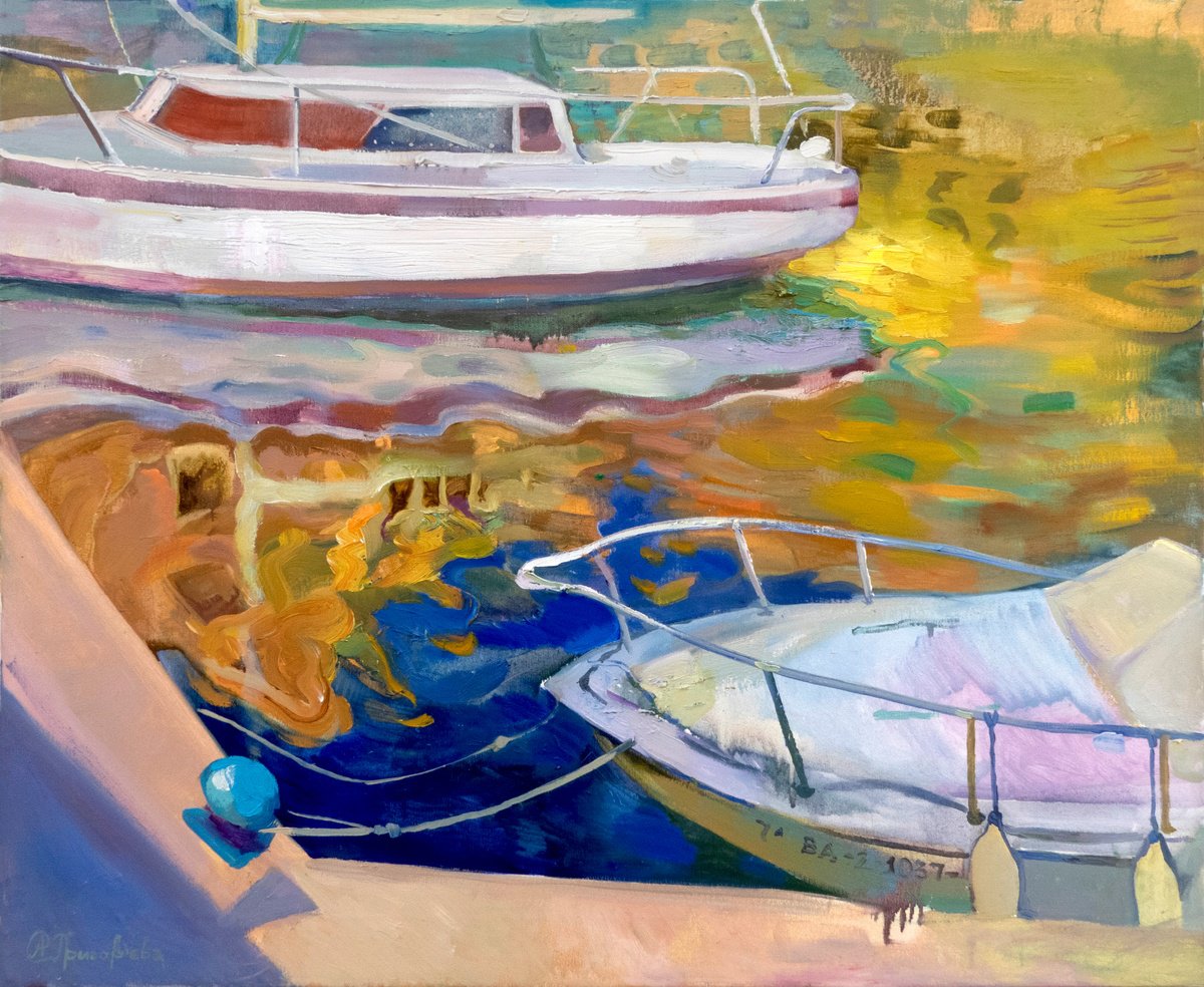 Impressionistic Landscape Oil Painting By Anastasiia Grygorieva, 29 X 24, Shadow Of Pleasure, Original Artwork