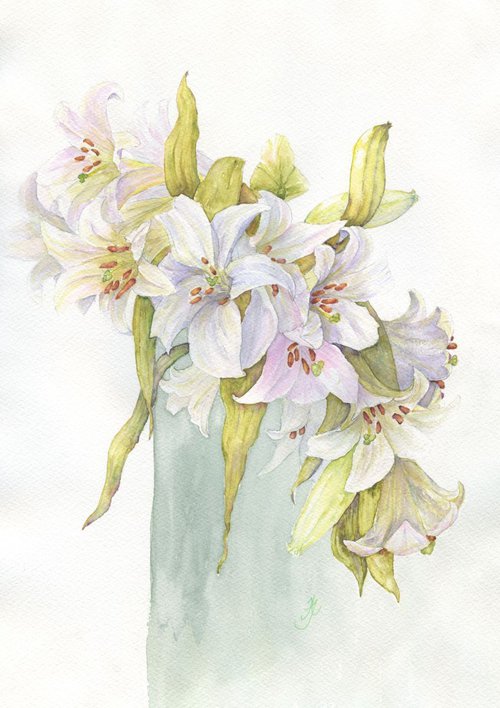 Vase with Lillies by Jenny Alsop