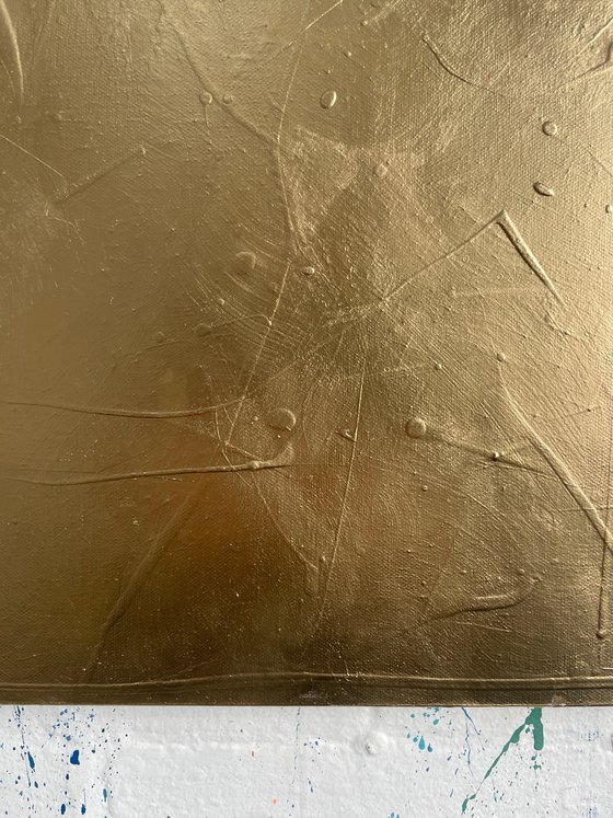 Wise Street - 152 x 76 cm - metallic gold paint on canvas