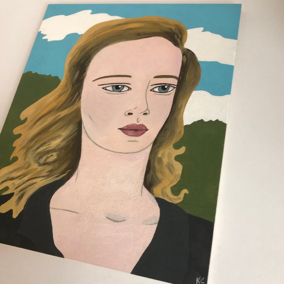 Blonde Portrait with Clouds