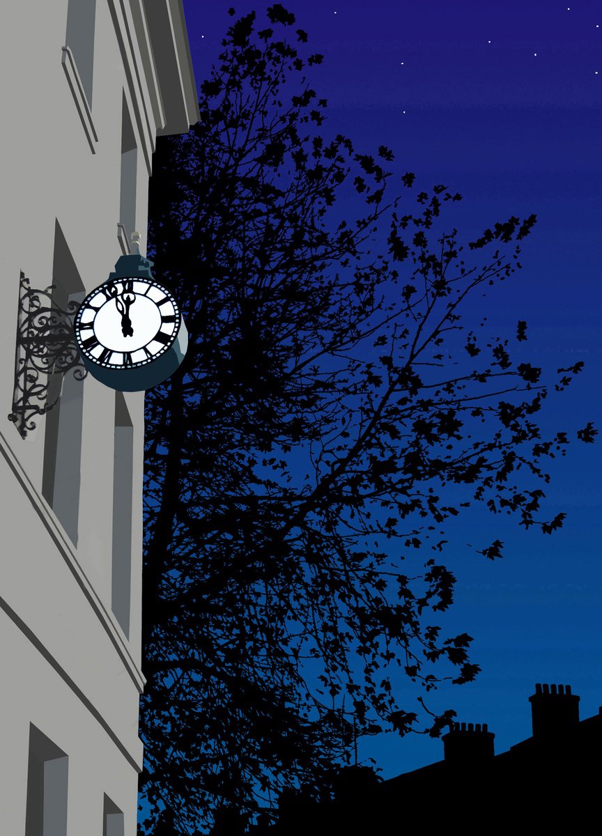 Illustrative Cityscapes Giclee Print By Nick Sellers, 17 X 23", Witching Hour (A2), Original Artwork