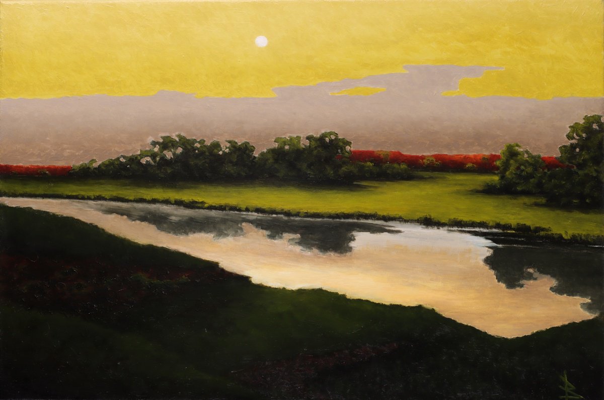 Impressionistic Landscape Oil Painting By Oleg Baulin, 24 X 16", Landscape, Original Artwork