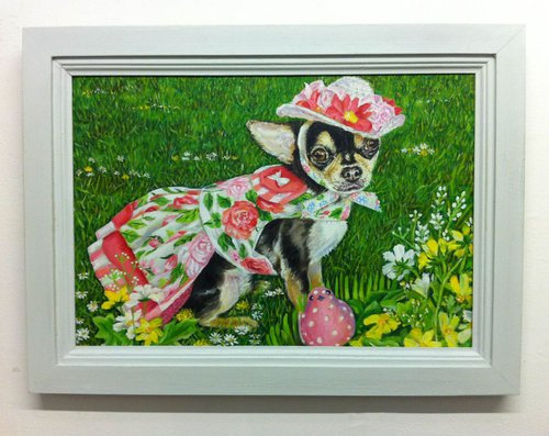 Tita Petita Chihuahua's Easter Bonnet by Becki Flack