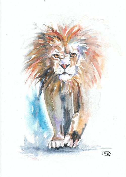 Lion Running by MARJANSART