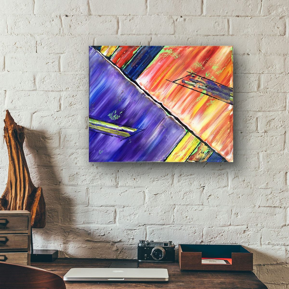 Geometric Oil Painting , You Get Me By Preston M. Smith (Pms), 20 X 16, Artwork For Sale On Artfinder