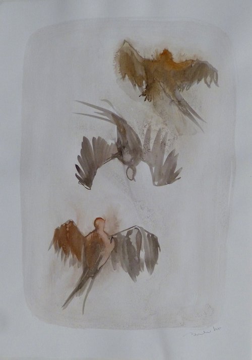 The Flying Birds 3, 29x41 cm by Frederic Belaubre