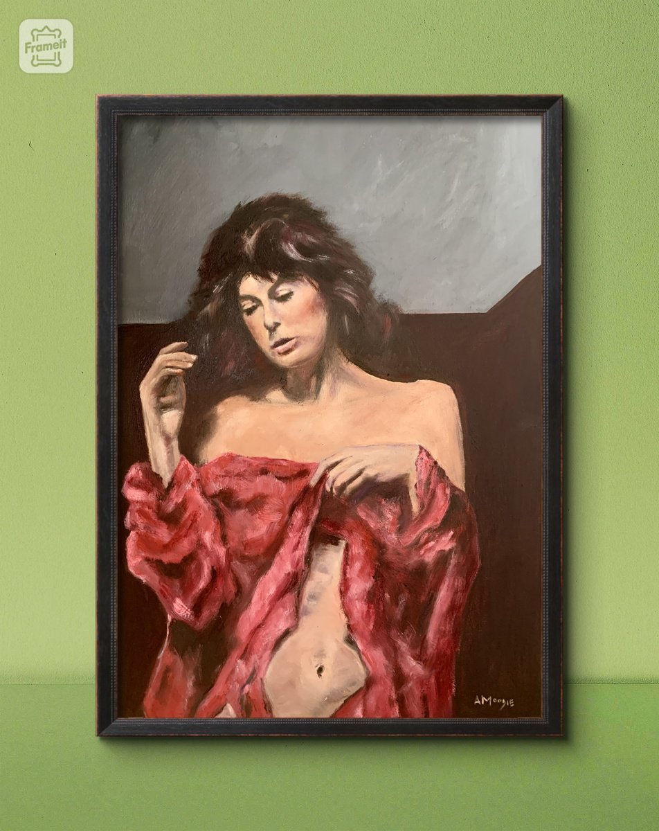 Impressionistic Portrait Oil Painting By Andrew Moodie, 17 X 23, Reflection, Original Artwork