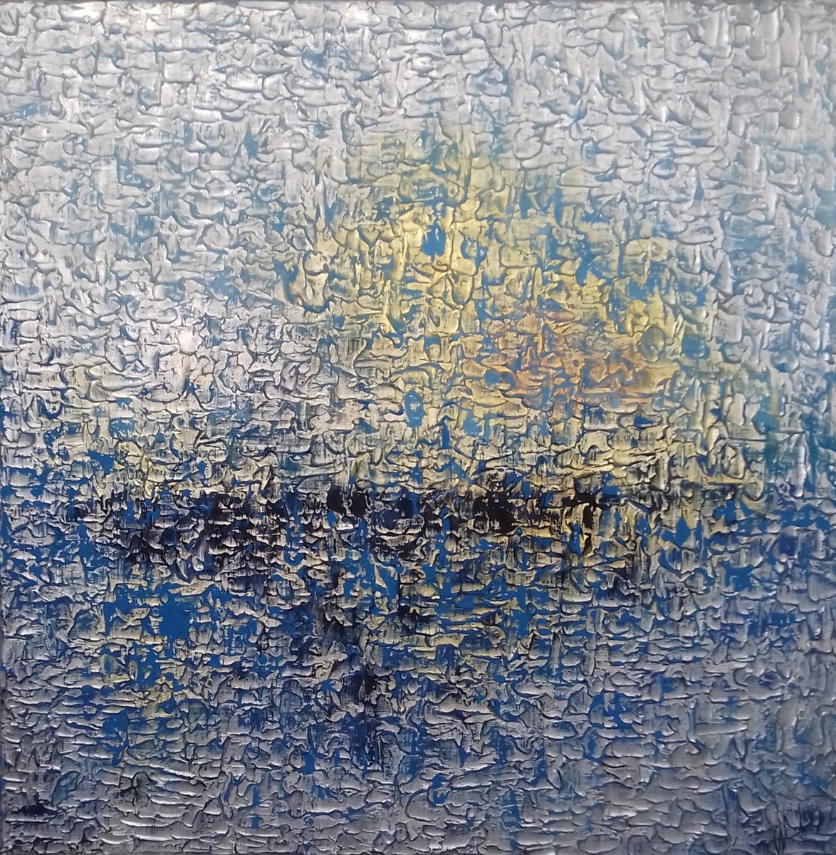 Abstract Acrylic Painting By Vanada Abstract Art, 31 X 31", Transcendent Glow, Original Artwork