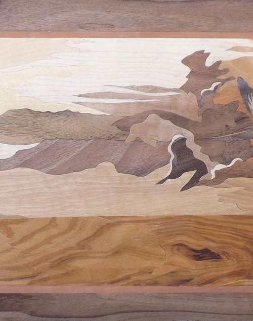 The Gull and I (marquetry work) by Dušan Rakić