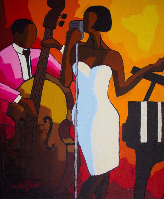 Jazz duo white dress