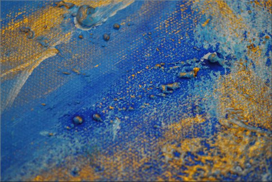 Blaue Welle - Small Painting  - Abstract - Acrylic Painting - Canvas Art - Wall Art - Ready to Hang