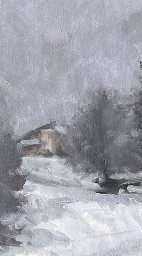 House in a Snowy Landscape by Simon Zekaria