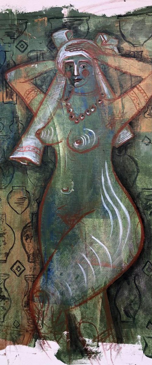 WOMAN-AMPHORA nude painting by Yuliia Chaika