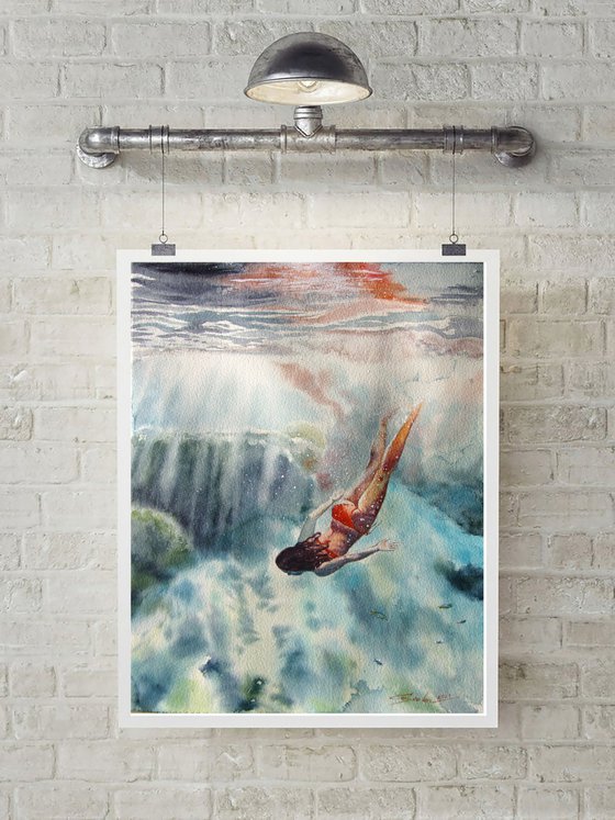 Surfing girl