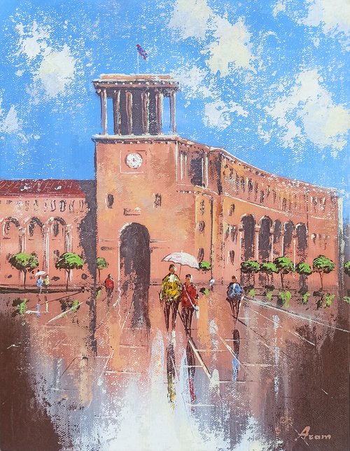 Cityscape - Yerevan  (30x40cm, oil painting, ready to hang) by Aram Movsisyan