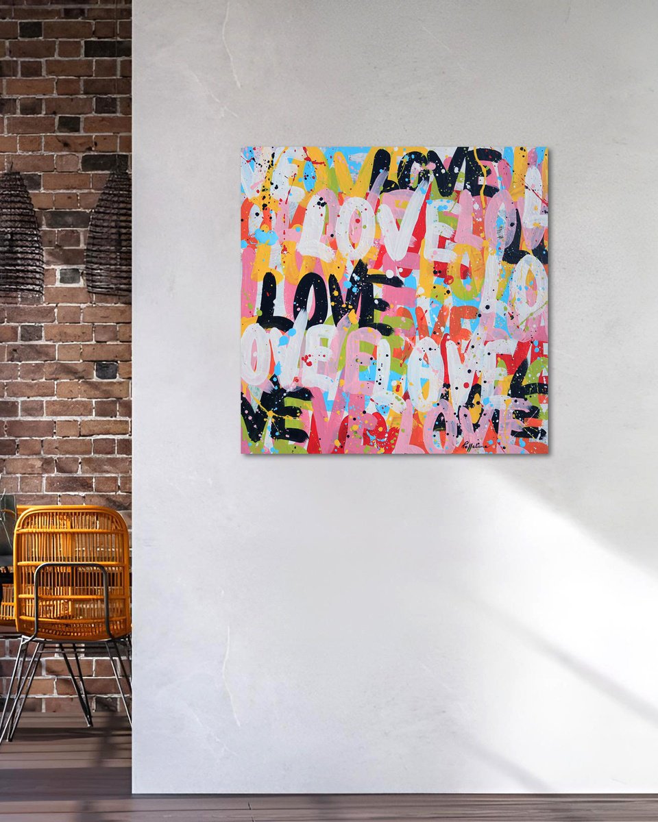 Urban And Pop Acrylic Painting , Love 16 By Isabelle Pelletane, 24 X 24, Artwork For Sale On Artfinder