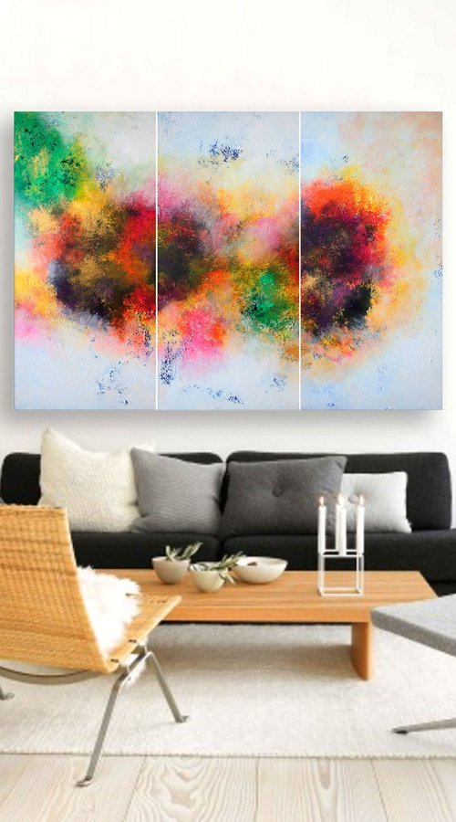 Abstract Painting by Artist Alex Senchenko / 3 in 1 / Talisman by Alex Senchenko