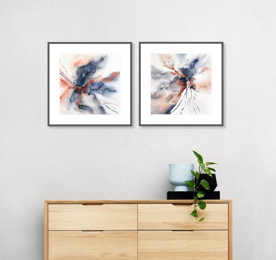 Abstract flowers set of 2