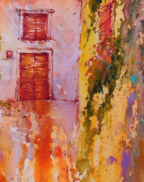 Freedom | Original watercolor painting (2021) Hand-painted Art Small Artist | Mediterranean Europe Impressionistic