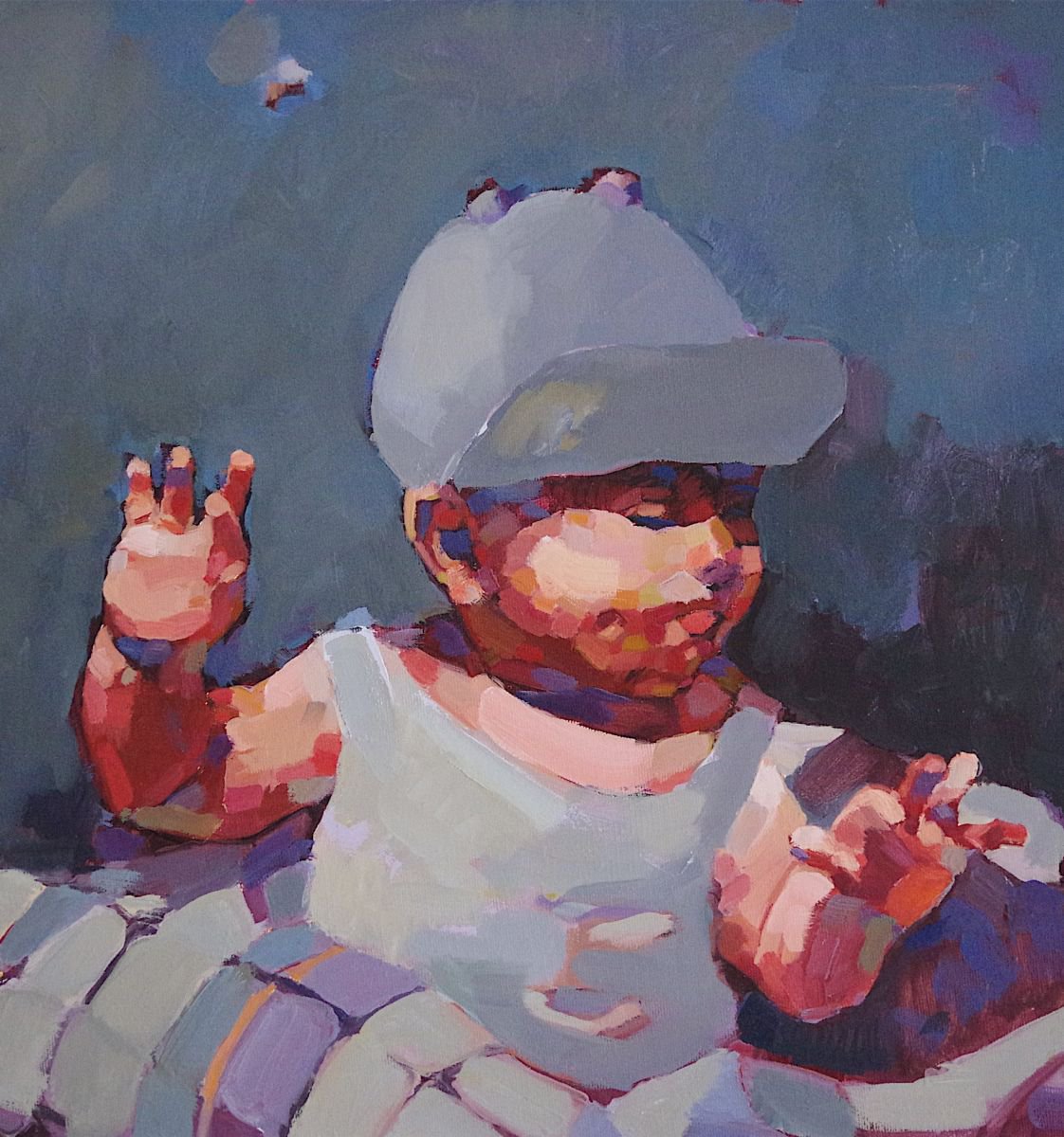 Baby Portrait, Figurative oil Painting, Original artwork, One of a kind Signed with Certificate of Authenticity
