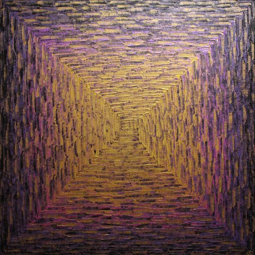 Large square gradient gold pink purple by Jonathan Pradillon