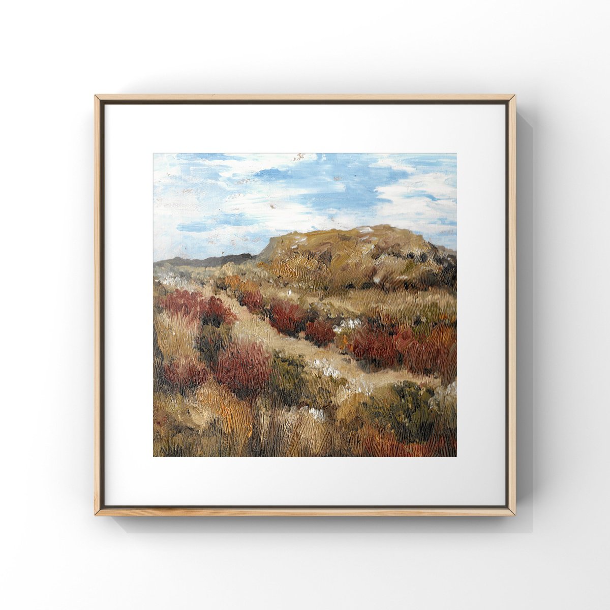 Expressive Landscape Oil Painting By Gozde Temiz Istanbul, 12 X 12, Landscape - Arizona - C02, Original Artwork